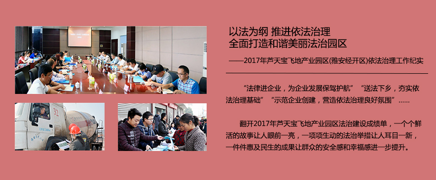 以法为纲  推进依法治理 全面打造和谐美丽法治园区