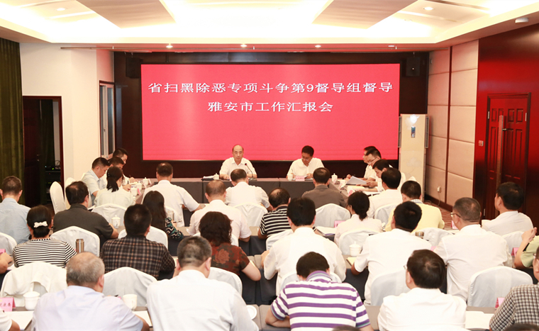 四川省扫黑除恶专项斗争第9督导组督导雅安市工作汇报会召开