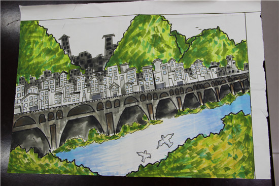 天全县二中 王斯崎  绘画（美丽的家乡）.JPG