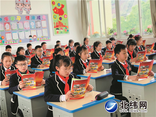 荥经胡长保小学的学生正在进行党史学习.jpg