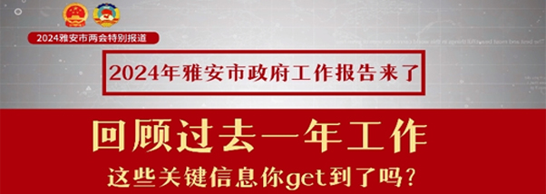 2024年雅安市政府工作报告来了！